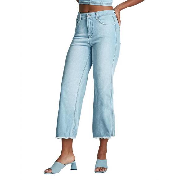 NEW COMMANDO do it all denim high-rise cropped wide leg jean in washed indigo - Picture 1 of 2